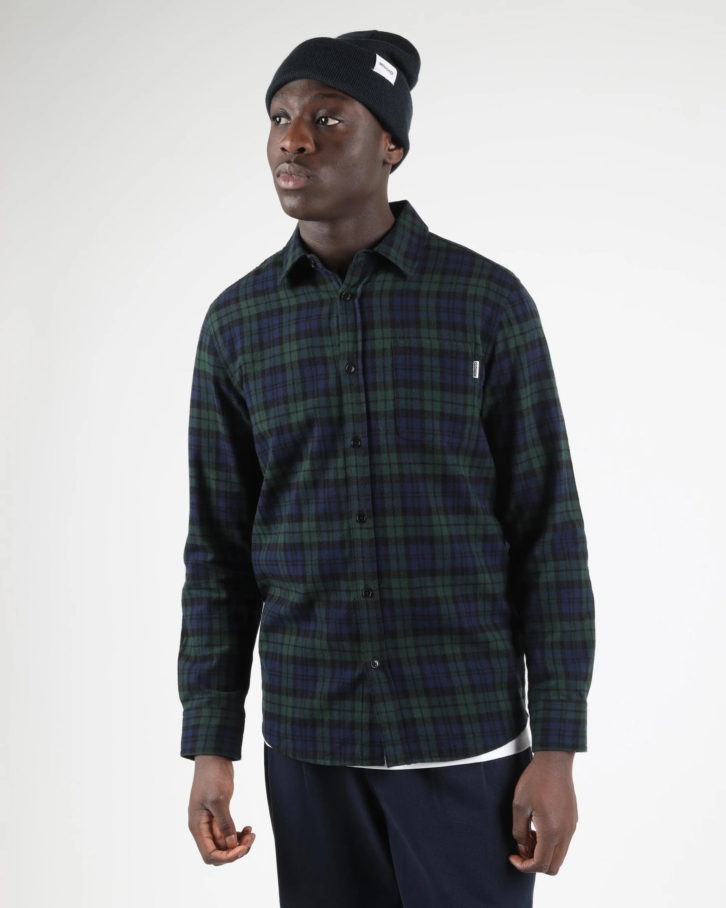 Ian Cotton Flannel Shirt - Dark Green