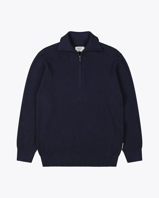 Turner Knit Zip Troyer - Navy Blue