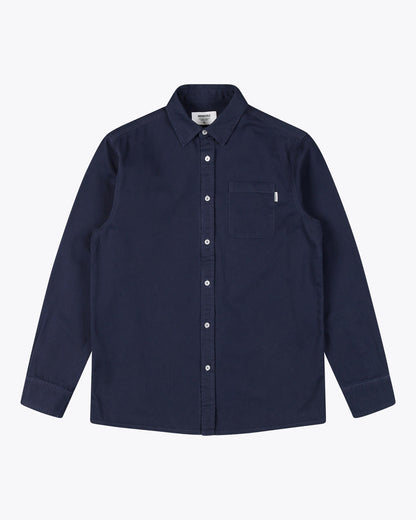 Bobby Coton Twill Shirt - Navy Blue