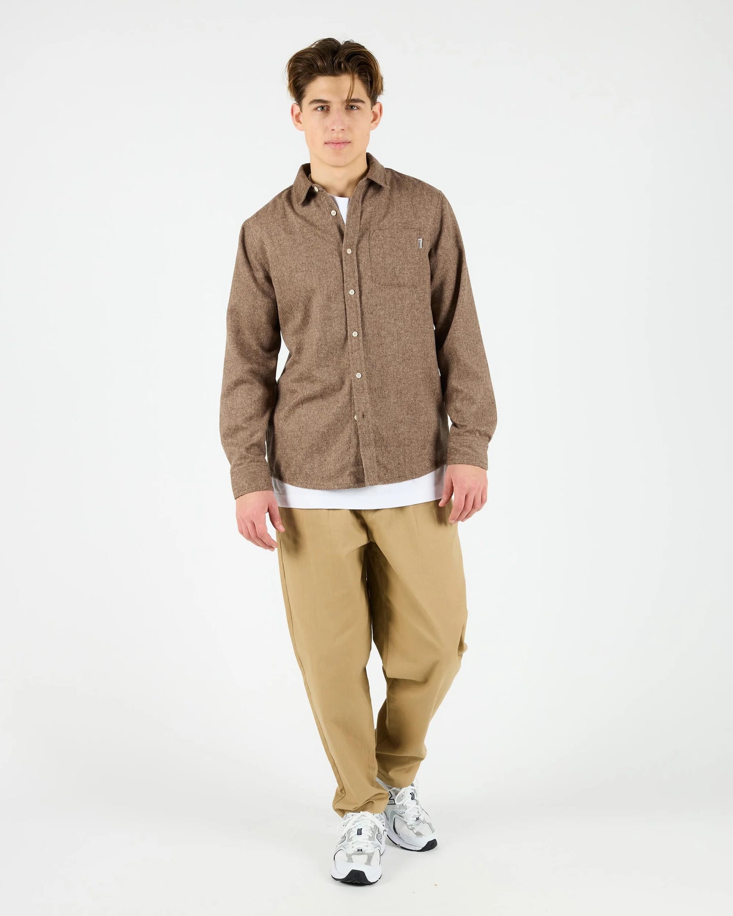 Anderson Blended Wool Shirt - Brown