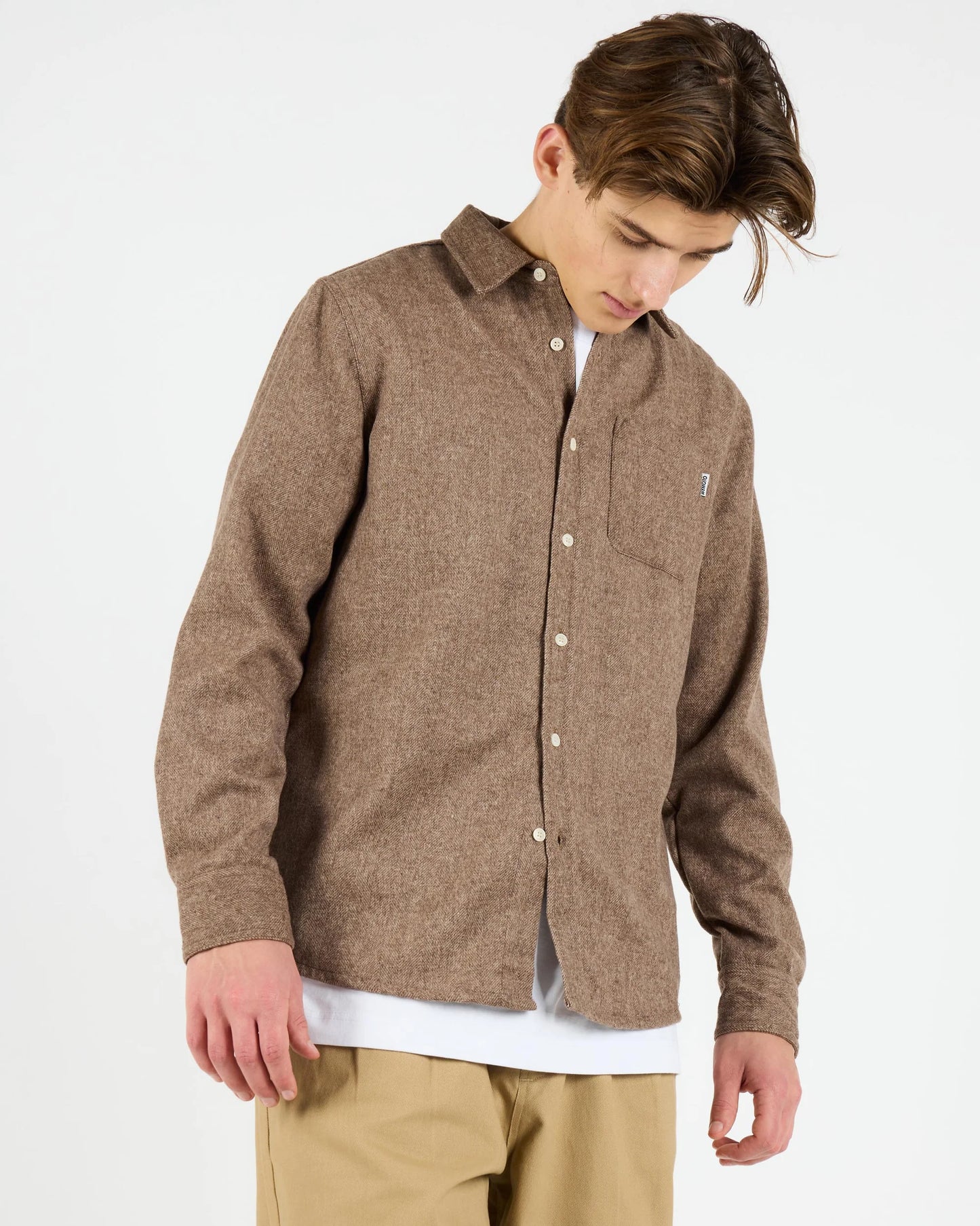 Anderson Blended Wool Shirt - Brown