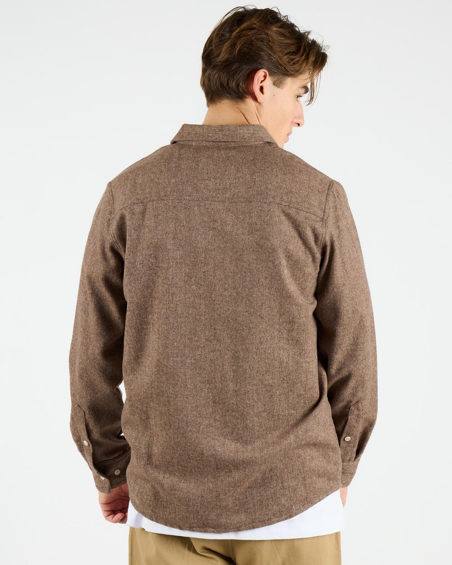 Anderson Blended Wool Shirt - Brown