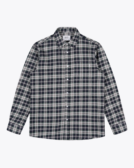 Ian Cotton Flannel Shirt - Dark Green