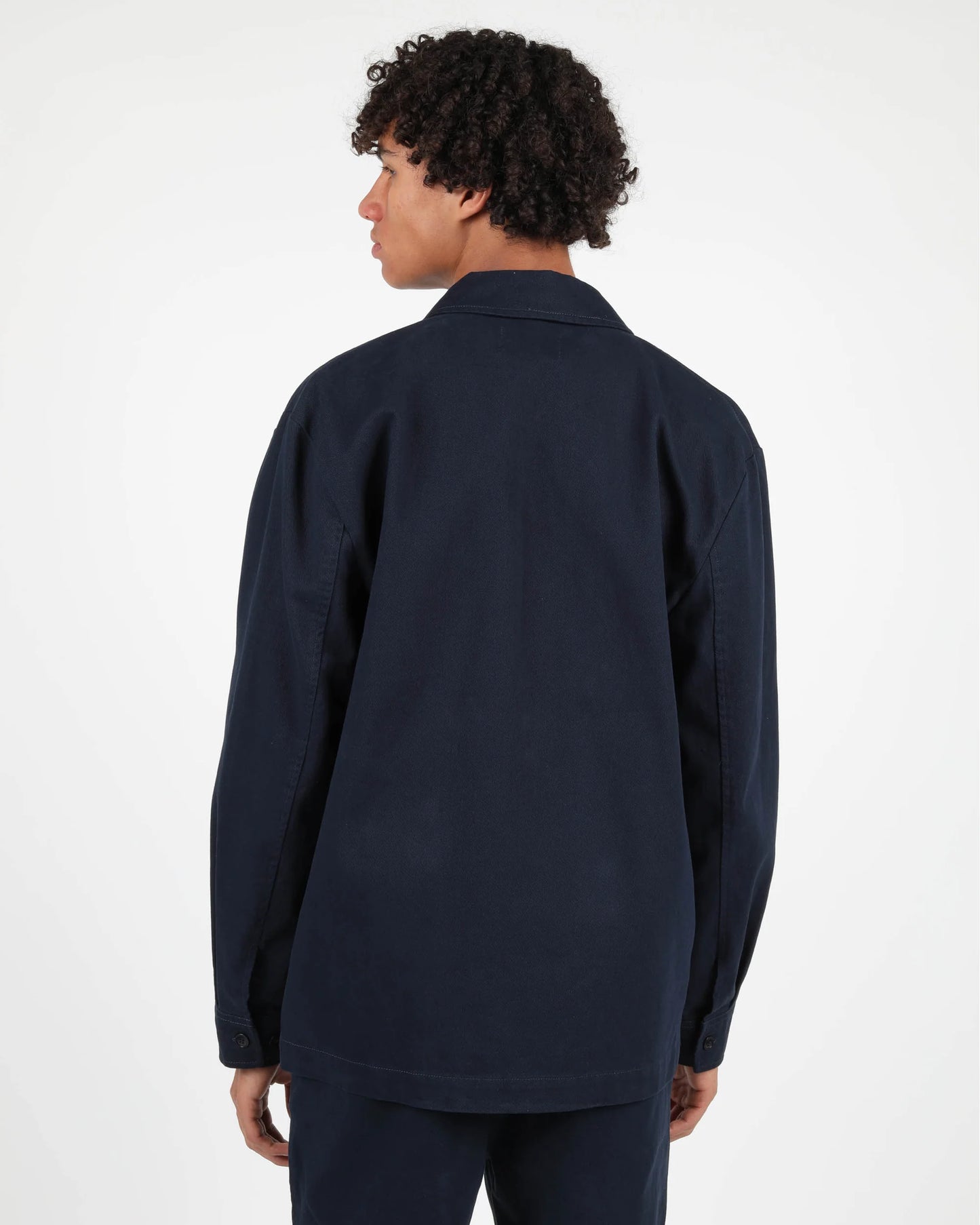 Byrd Coton Twill Worker Shirt - Navy Blue