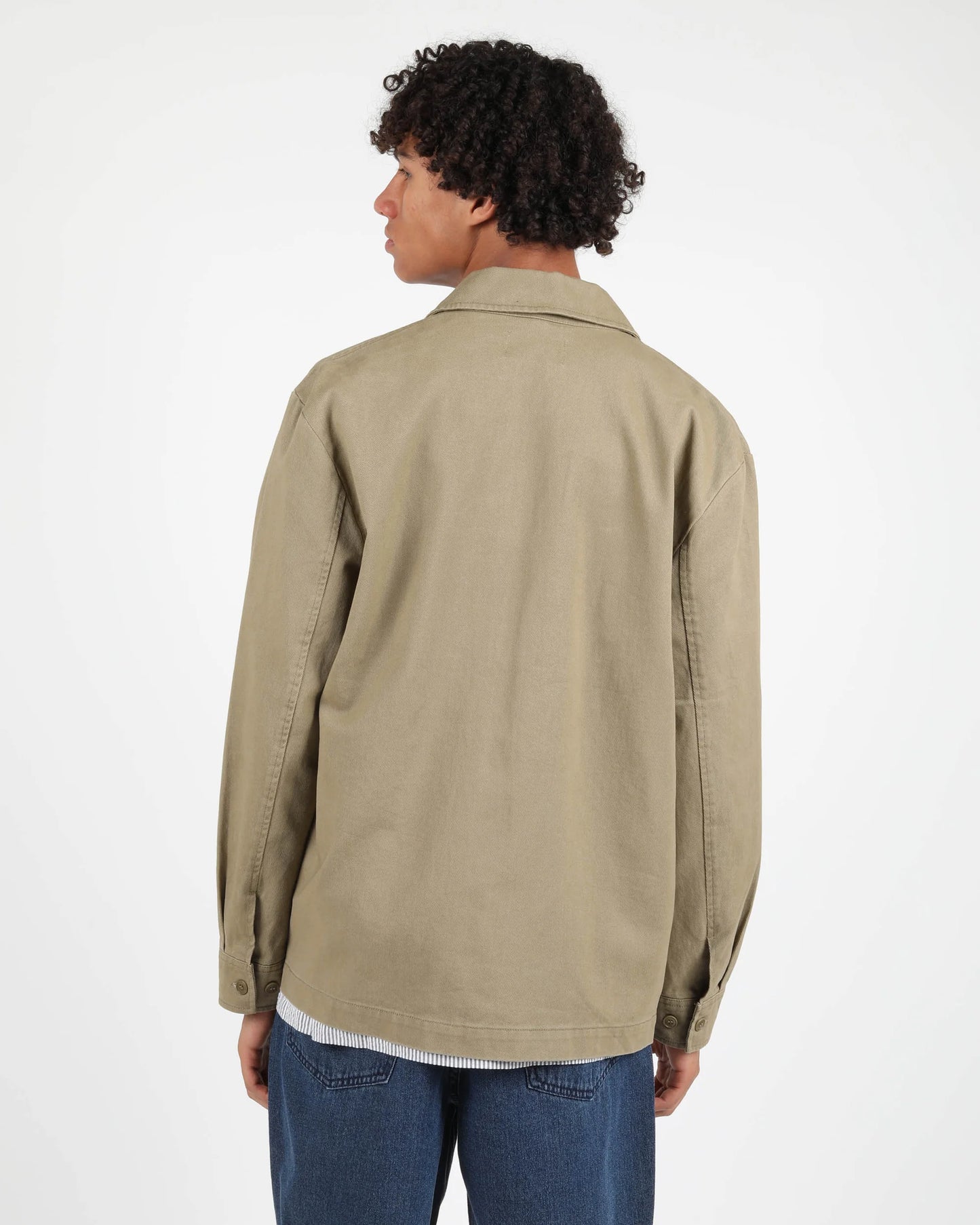 Byrd Coton Twill Worker Shirt - Olive