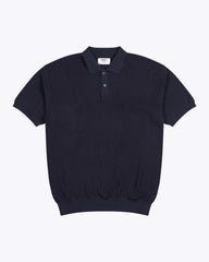 Dumas Knit Polo Shirt - Navy Blue