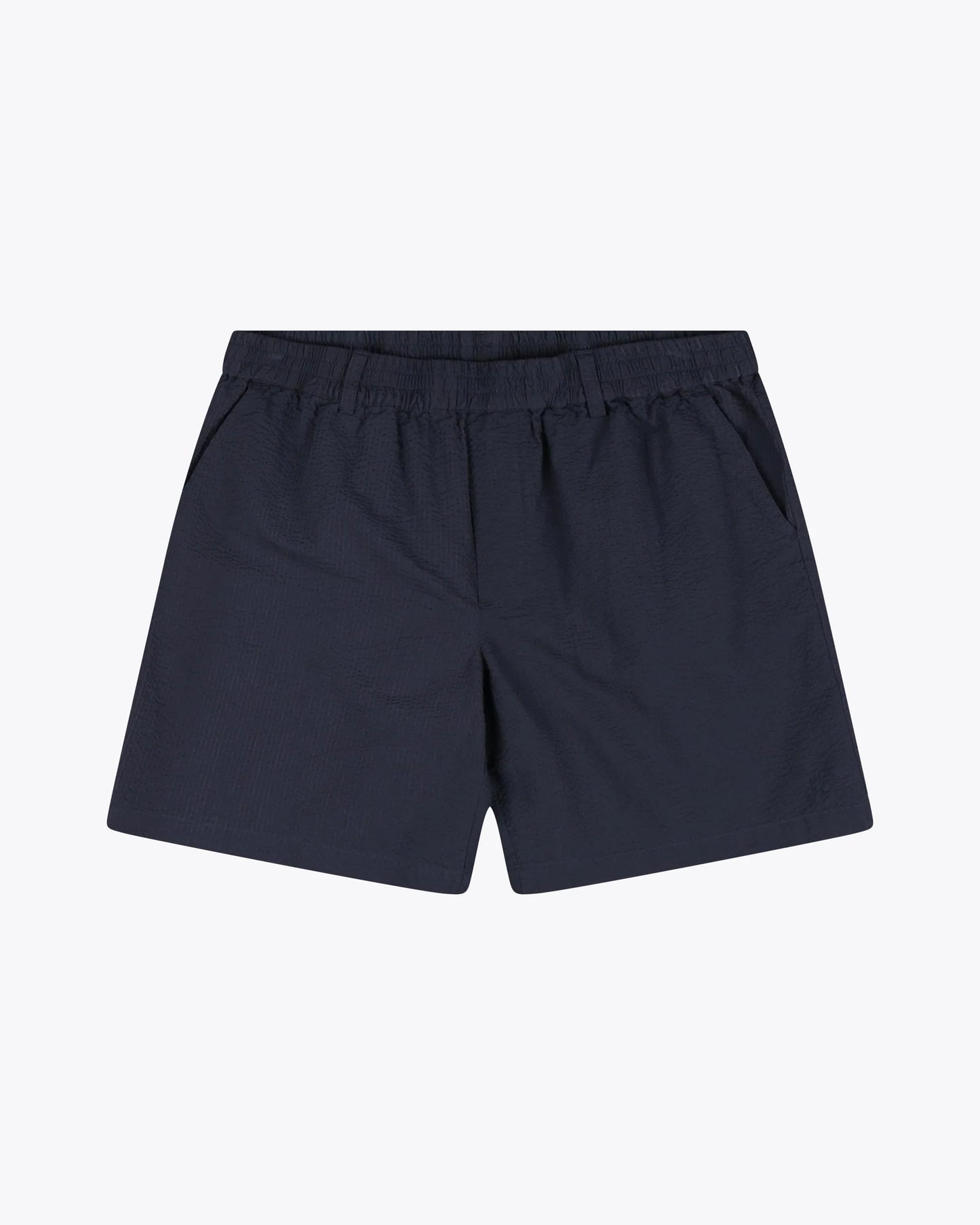 Devon Seersucker Shorts - Navy Blue