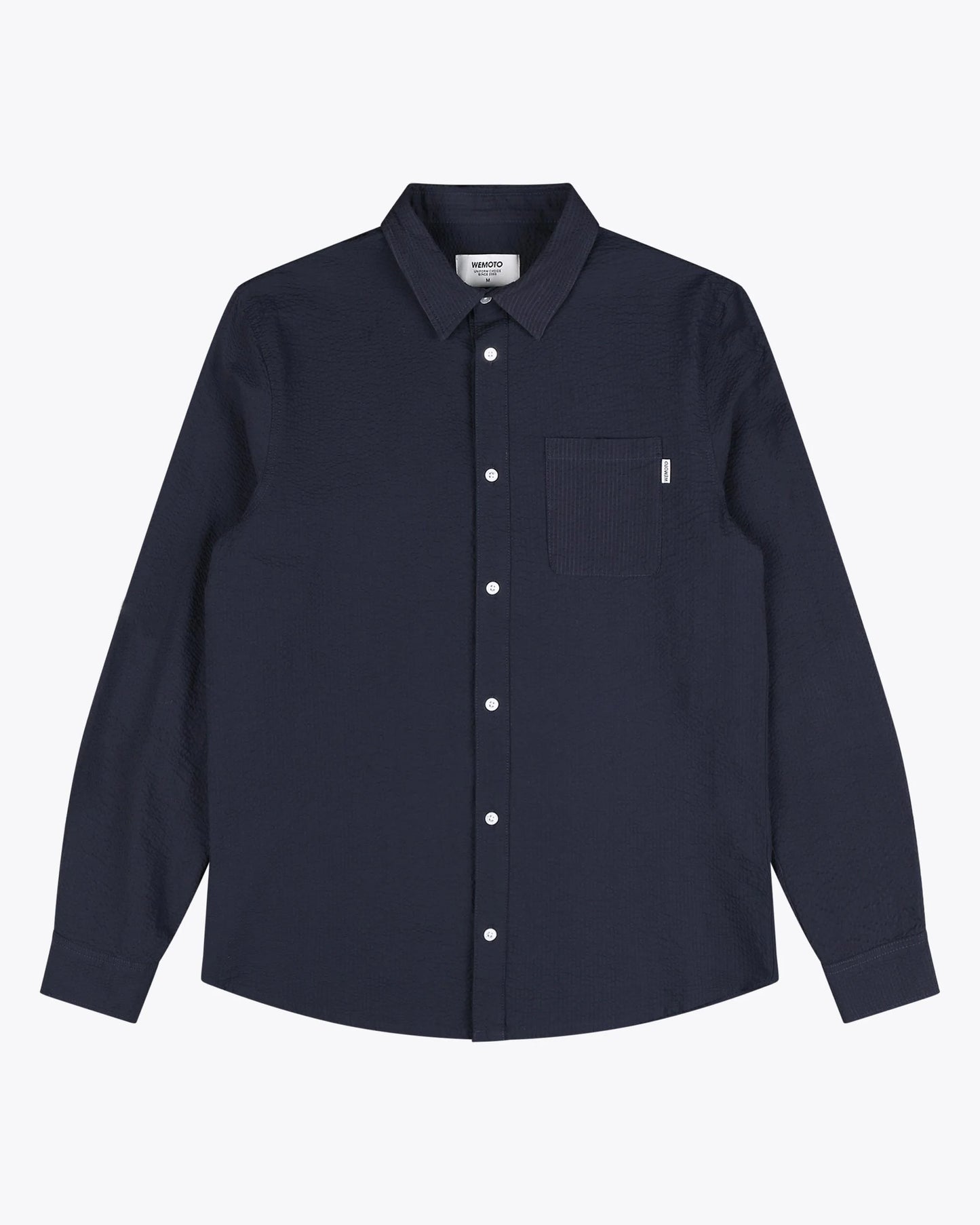 Twain Seersucker Shirt - Dark Navy