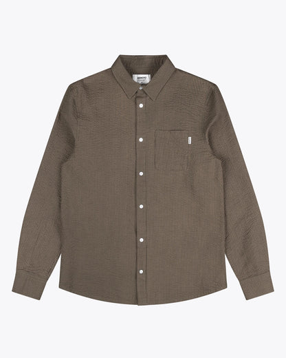 Twain Seersucker Shirt - Olive