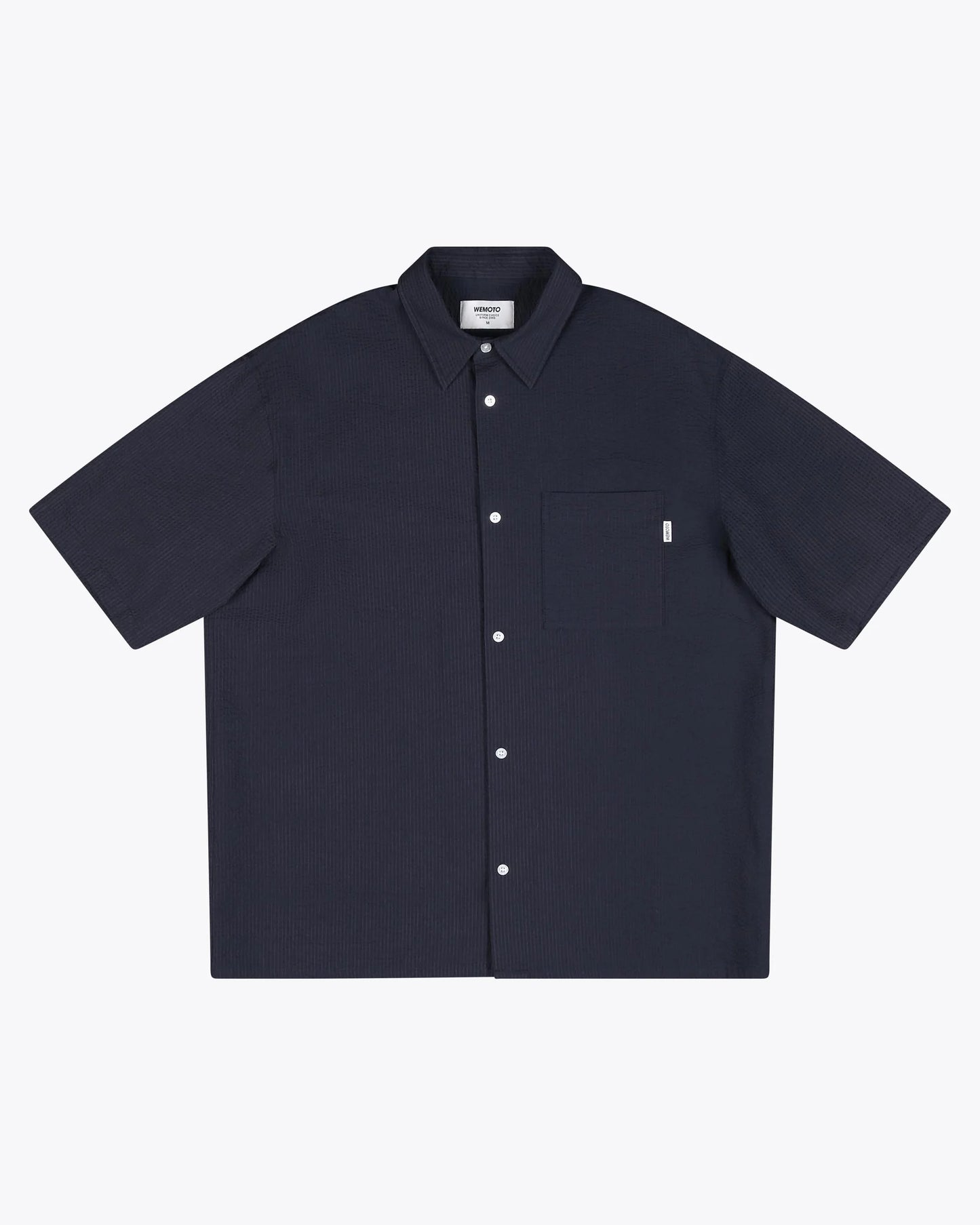 Walker Seersucker Short Sleeve Shirt - Dark Navy