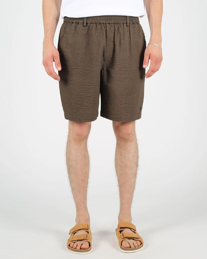 Devon Seersucker Shorts - Navy Blue