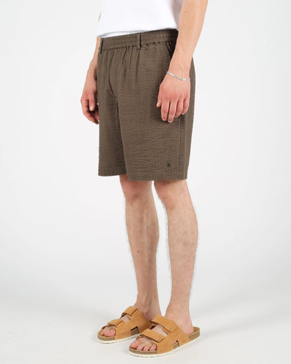 Devon Seersucker Shorts - Navy Blue
