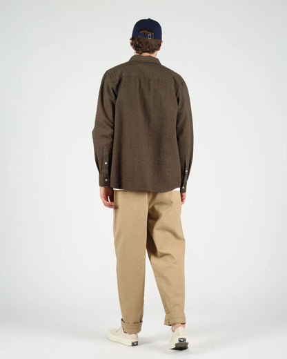 Twain Seersucker Shirt - Olive