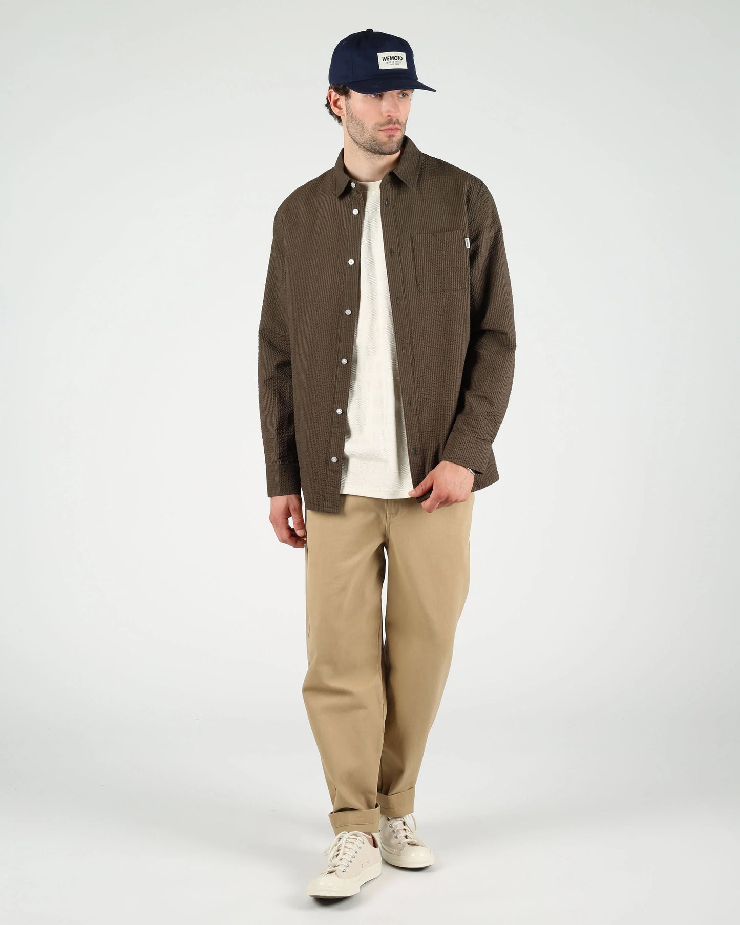 Twain Seersucker Shirt - Olive