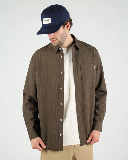 Twain Seersucker Shirt - Olive