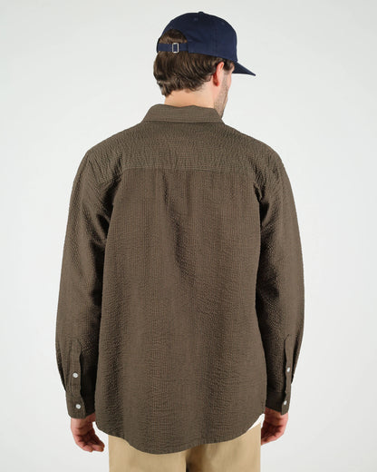 Twain Seersucker Shirt - Olive