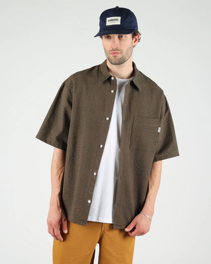 Walker Seersucker Short Sleeve Shirt - Olive
