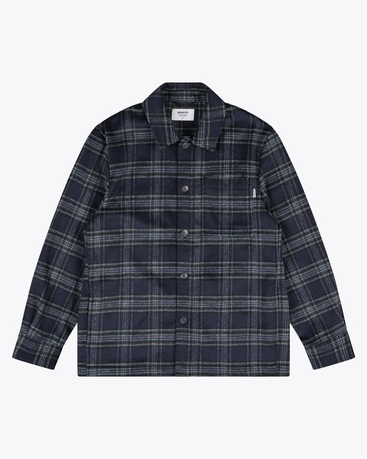 William Wool Over Shirt - Navy Blue