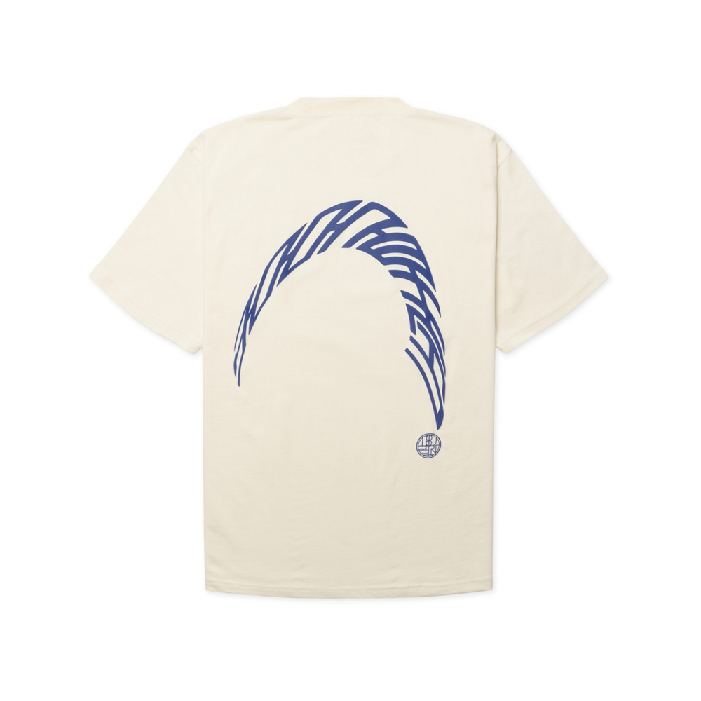Baine Warp Tee - Off White / Cobalt Blue