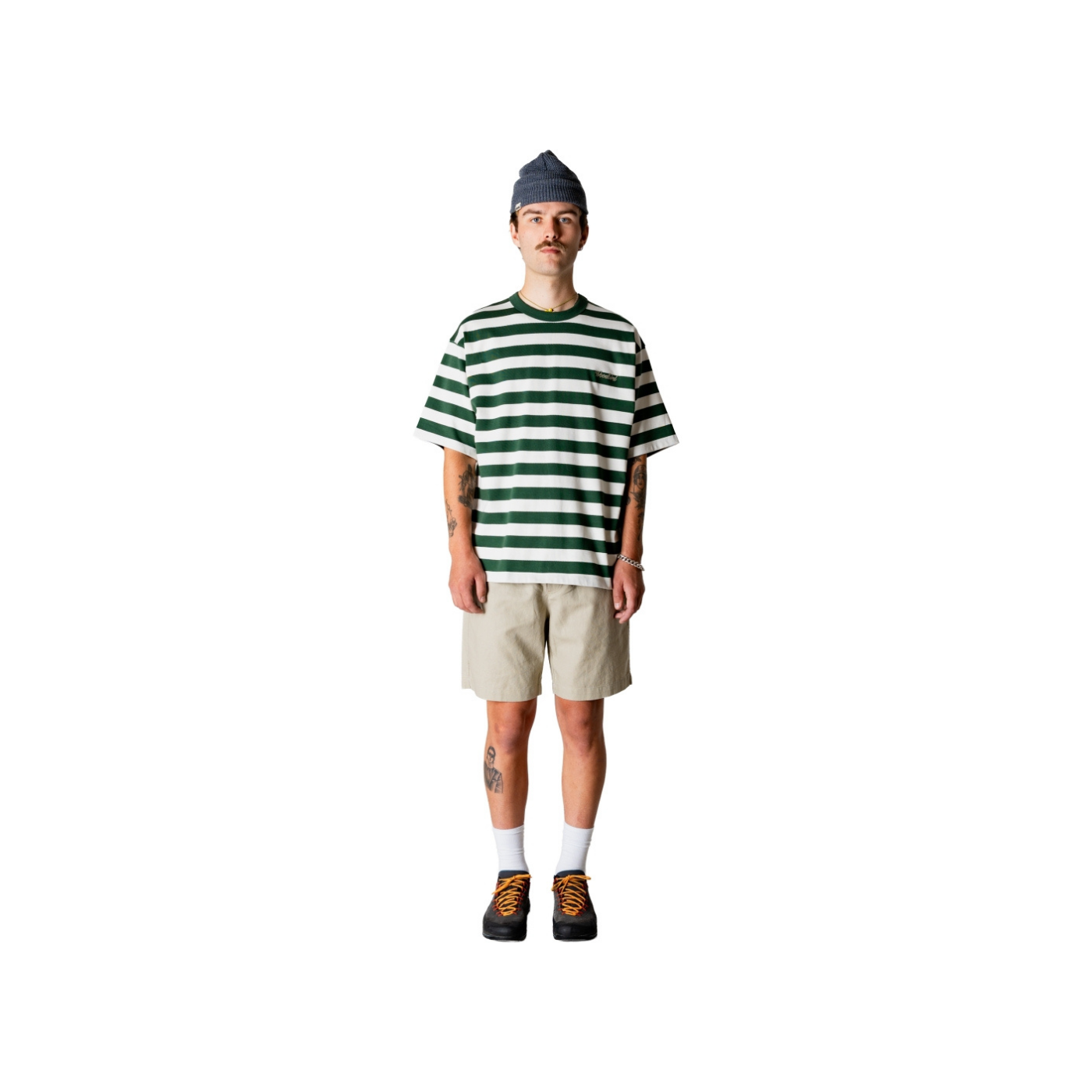 Beam Stripe Tee - Pine Green