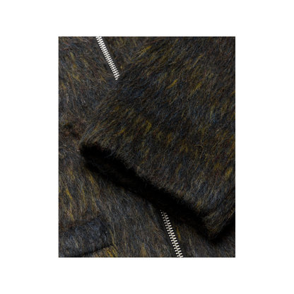Blade Hairy Zip Jacket - Dark Olive