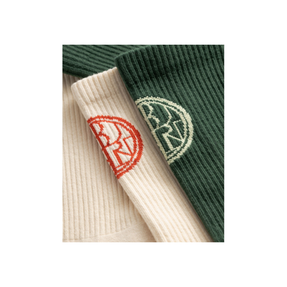 Tennis Stamp Socks 2 Pack - Pine Green / Off-White