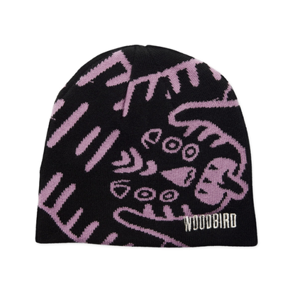 Yan JQ Art Beanie - Black / Violet