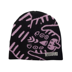 Yan JQ Art Beanie - Black / Violet