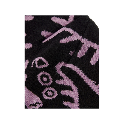 Yan JQ Art Beanie - Black / Violet