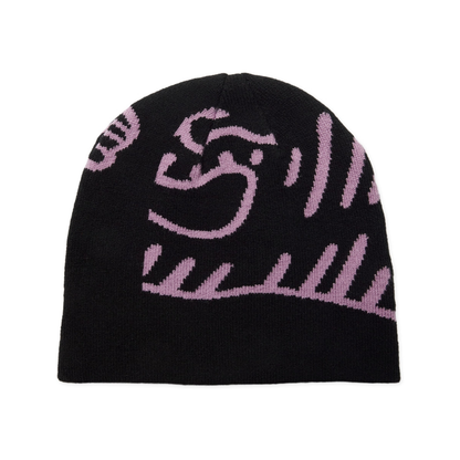 Yan JQ Art Beanie - Black / Violet
