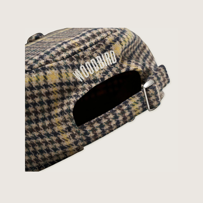 Yin Check Pillbox Cap - Sand/Yellow