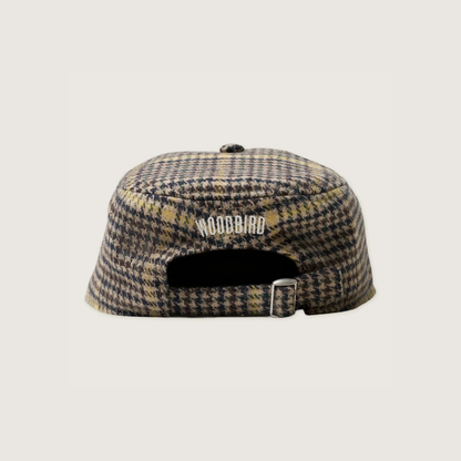 Yin Check Pillbox Cap - Sand/Yellow